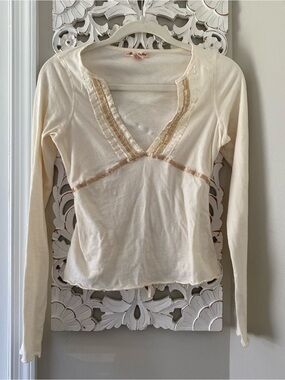 Abercrombie And Fitch 90s Y2K Vintage Bella Swan Babydoll Blouse Top Sz M